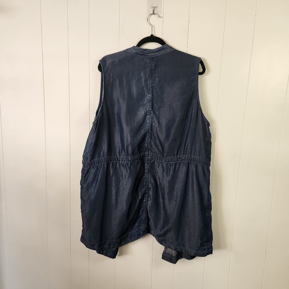 Penningtons DC Jeans Open Front Vest Lyocell Jacket Size 1X Fall Lightweight - Picture 3 of 8